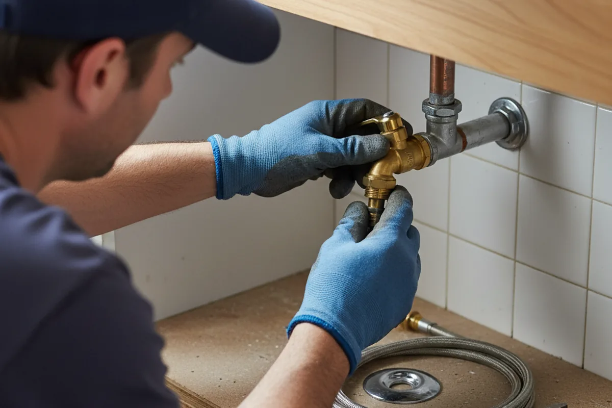 Shutoff valve and fitting work during Emergency Plumbing in Landisville
